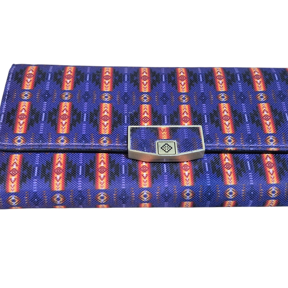 Southwestern Tribal Tri Fold Purple Wallet New